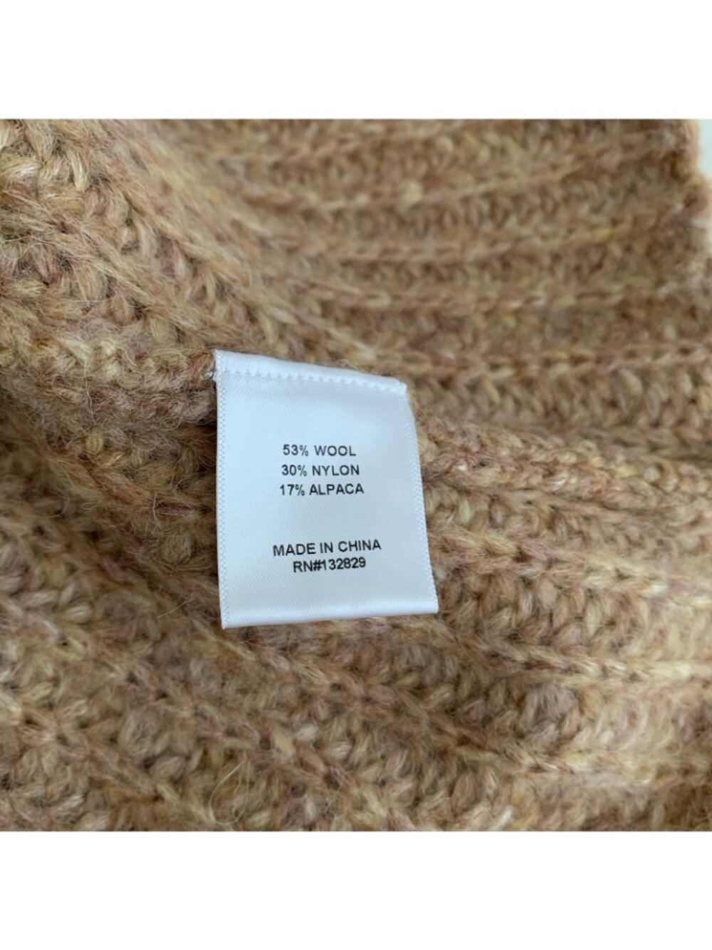 L’academie Medium Alpaca Wool Sweater Oversized Tan Brown Chunky Knit Soft - Picture 8 of 9